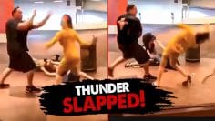 Karen ATTACK Woman Then Gets Thunder SLAPPED By Her Boyfriend!