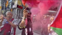 CAUGHT ON CAMERA: Smoke bomb set off during protest outside Toronto cafe