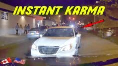 WRONG WAY IDIOT GETS BLOCKED