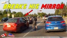 CAR TRIES RUNNING OVER RIDER IN ROAD RAGE MOMENT