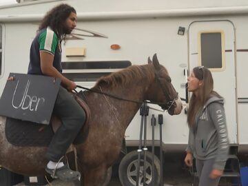 Picking Up Uber Riders On a Horse!