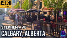 Stephen Ave | Calgary, Alberta, Canada | Walking Tour (4K)