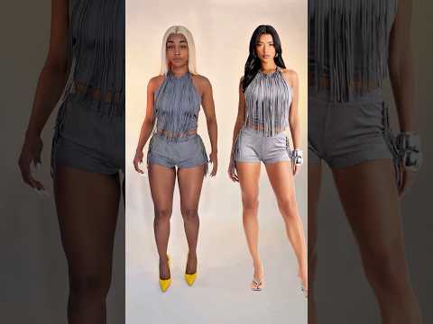 Pinkydoll approved ✔️ @FashionNova 🔎 JUST IN TIME FAUX SUEDE FRINGE HALTER SHORT SET