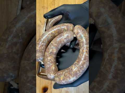 Homemade jalapeño cheddar sausages