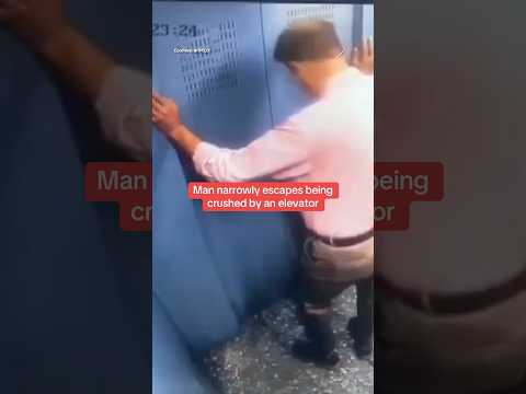 Man narrowly escapes being crushed by an elevator