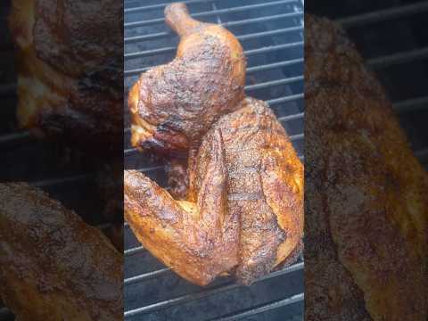 Crispy skin pellet smoker chicken #bbq #recipes #bbqrecipes #food #cooking #bbqchicken #bbqlovers