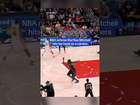NBA referee Sha’Rae Mitchell hits her head on a camera