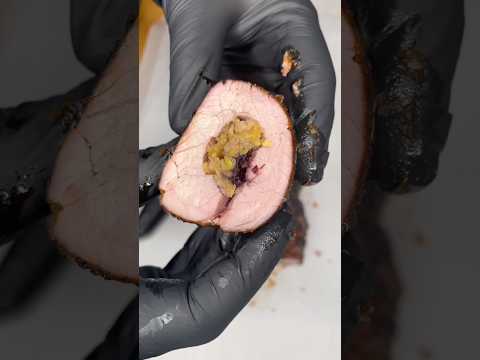 Grilled pork tenderloin stuffed with apples and cranberries #bbq #recipes #grilledpork #tenderloin