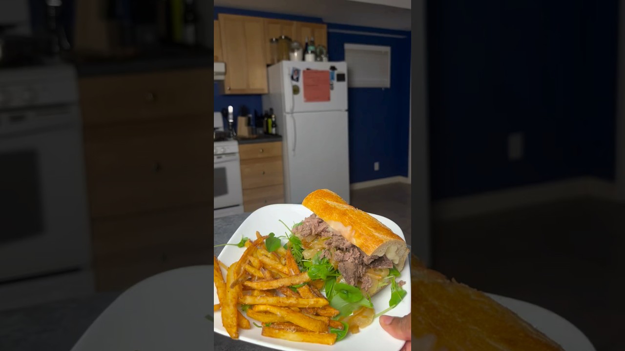 How to Make the ULTIMATE Steak Sandwich & Truffle Fries 🥩🍟 #Shorts