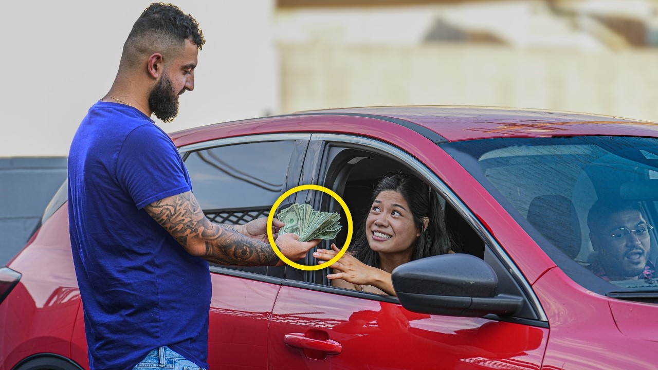 Giving $1,000 to People, After They Help w/ Gas Money