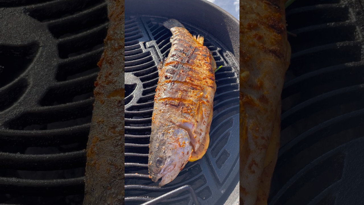 Charcoal grilled rainbow trout