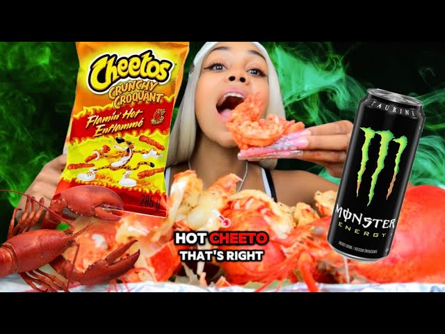 Watch me eat 5 lobsters in 30 seconds mixed w/ hot cheetos grrrrrrr 🔥 Let’s get it bby ! #yesyesyes