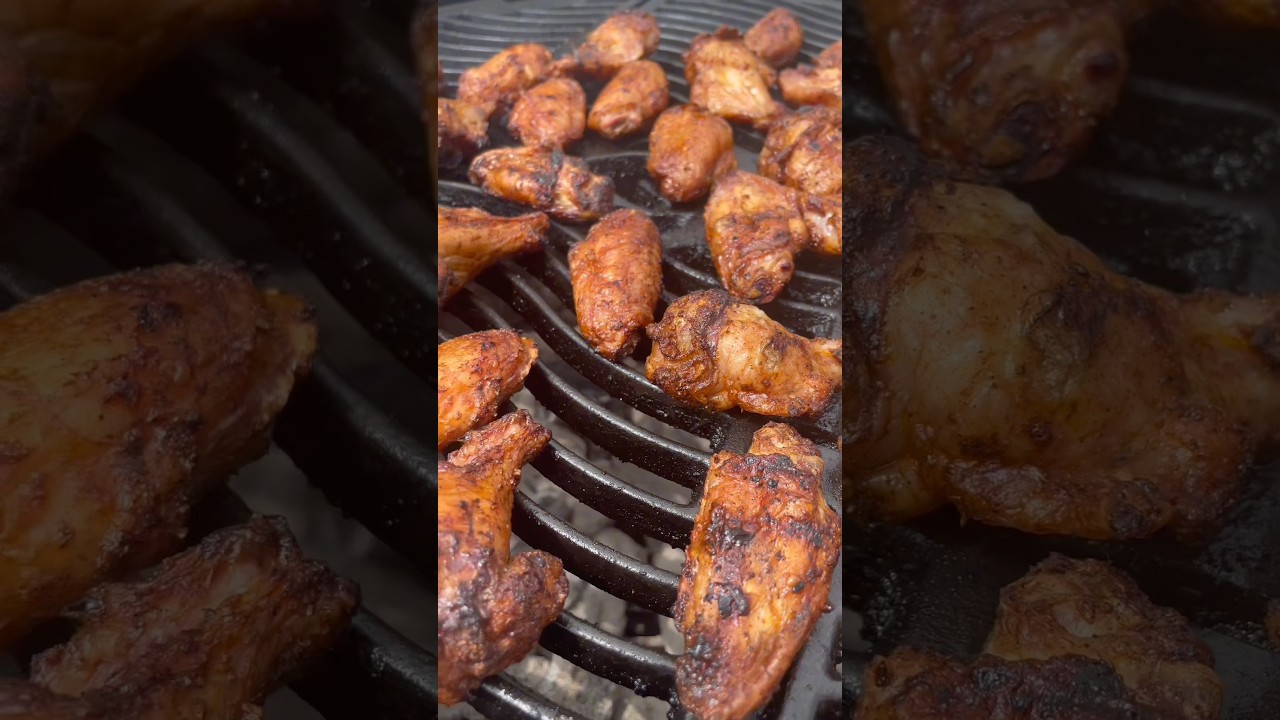 Spicy charcoal grilled chicken wings #bbq #bbqrecipes #recipes #food #chickenwings