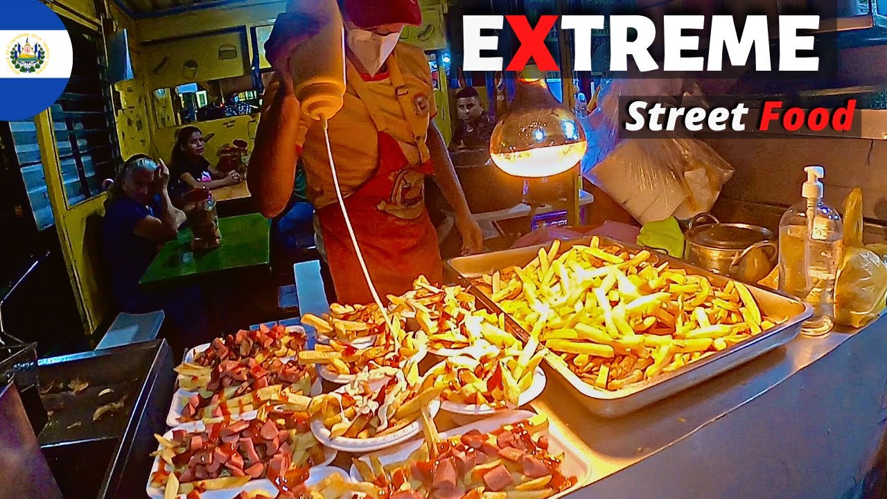 $2 El Salvador’s Mind-Blowing Fries!!🇸🇻 (Extreme Food!!)